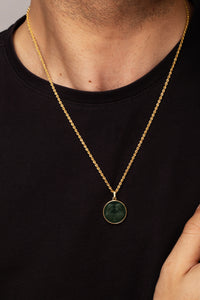 BLOODSTONE GEMINI NECKLACE