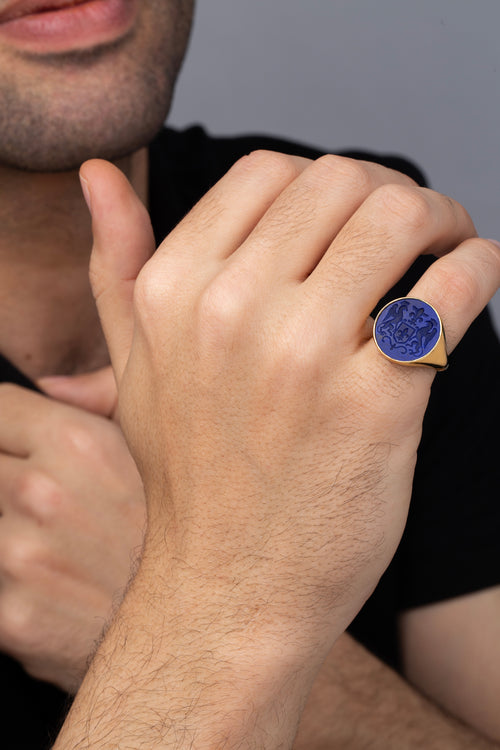 LAPIS LAZULI FAMILY CREST RING