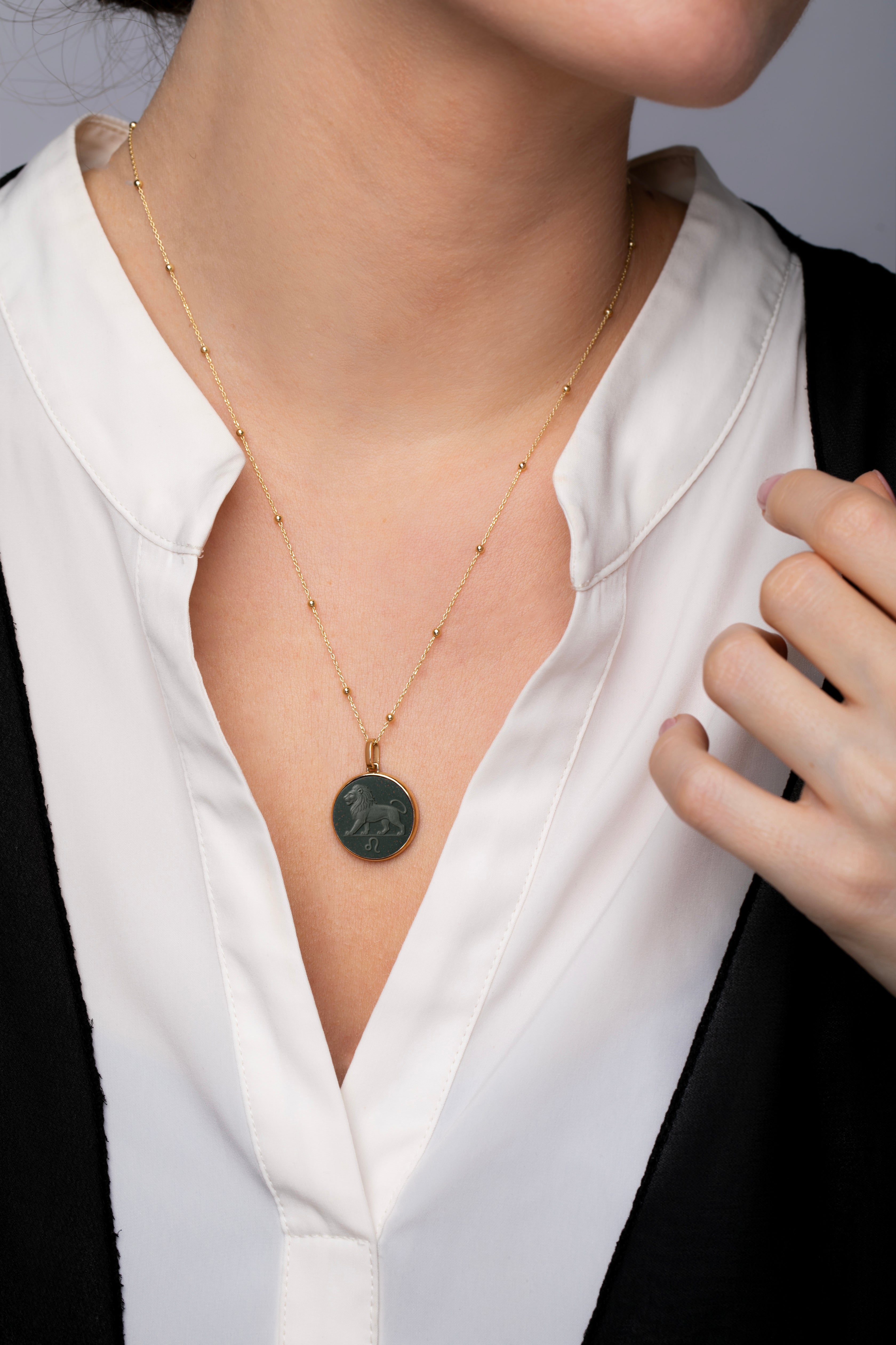 BLOODSTONE LEO NECKLACE