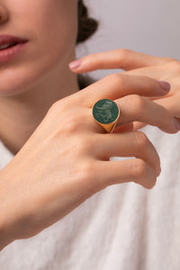 BLOODSTONE LEO RING