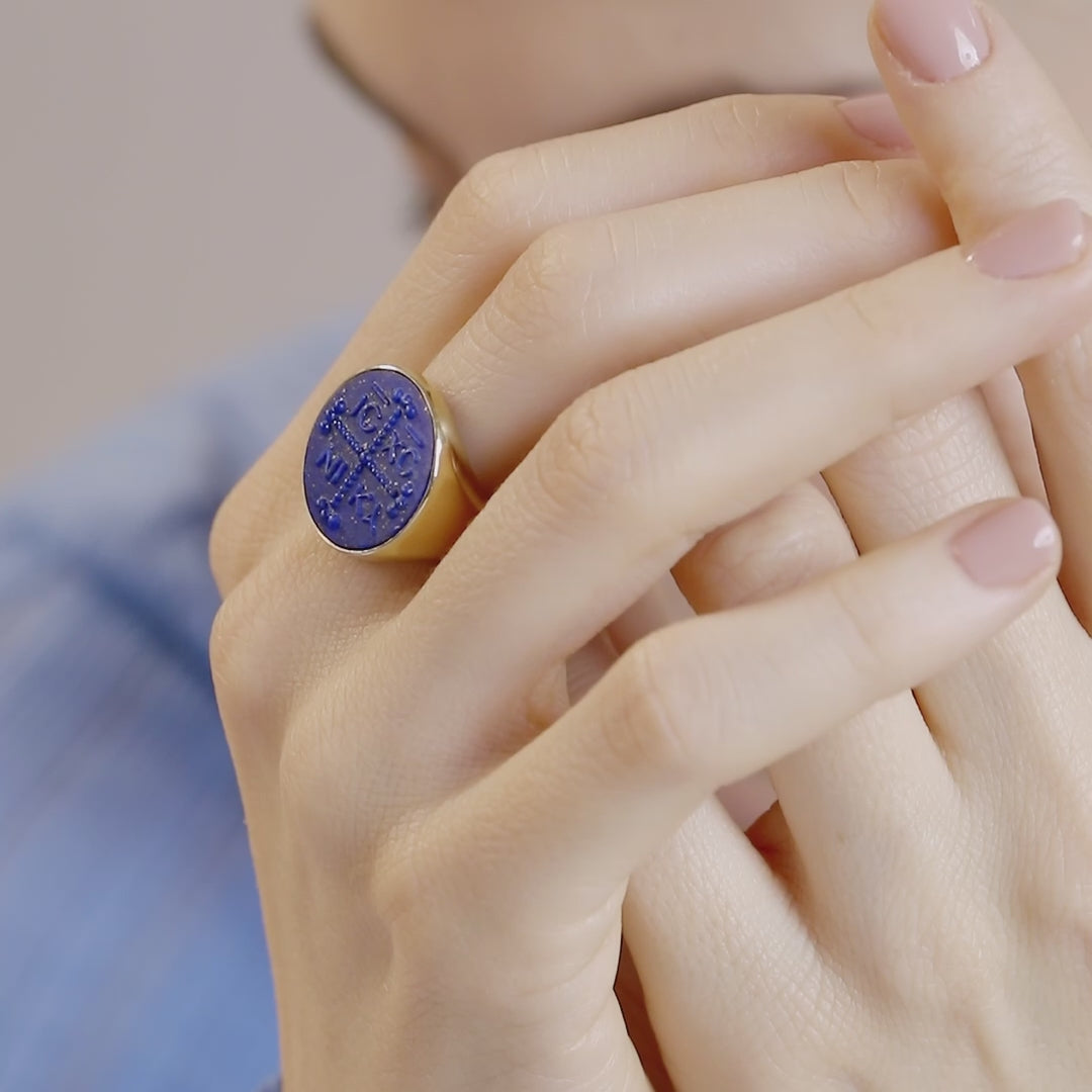 LAPIS LAZULI ICXC NIKA RING