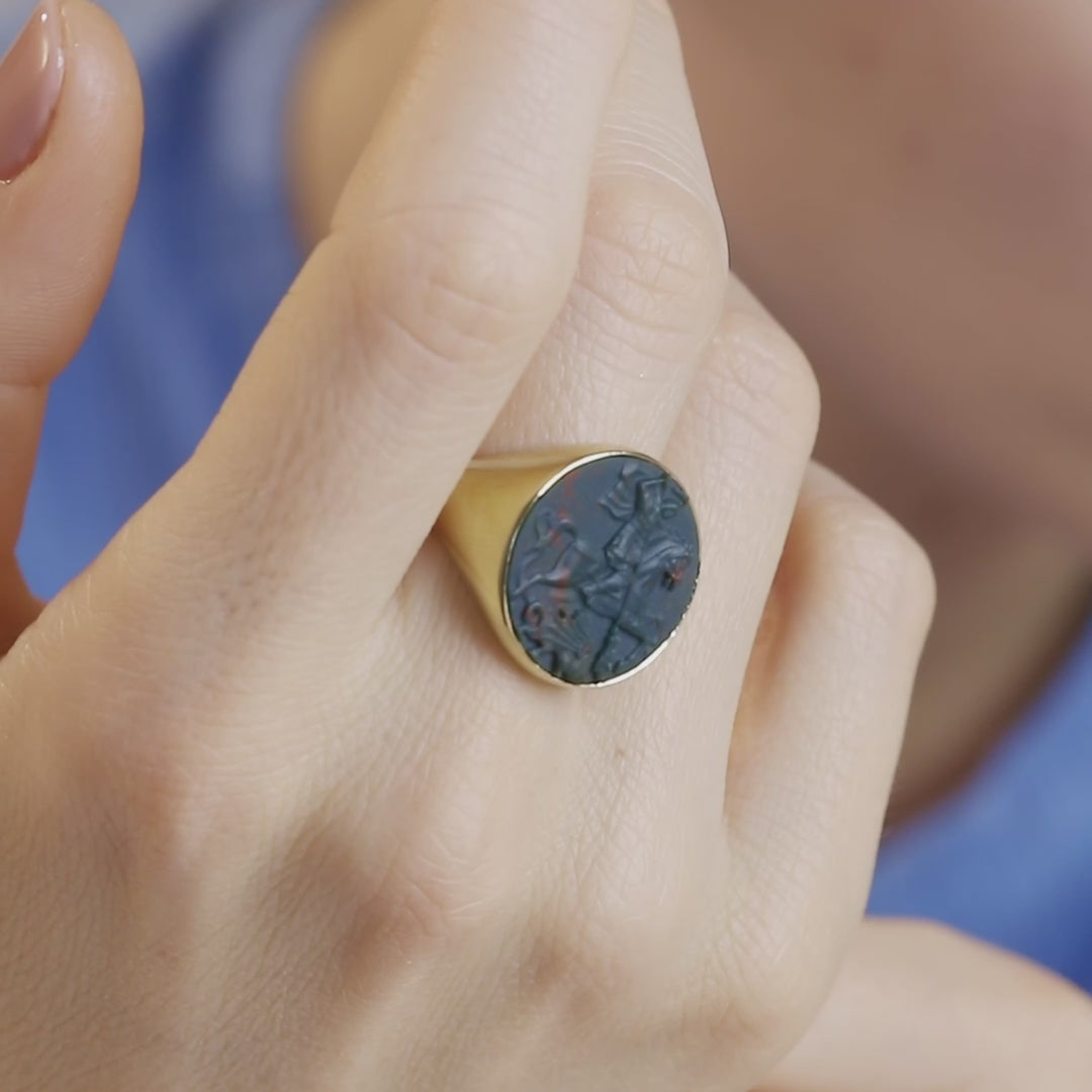 BLOODSTONE SAINT GEORGE RING