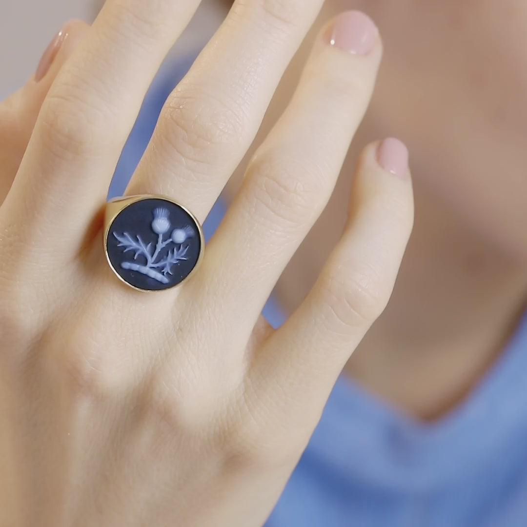 SARDONYX THISTLE RING
