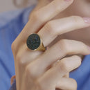 BLOODSTONE THISTLE RING