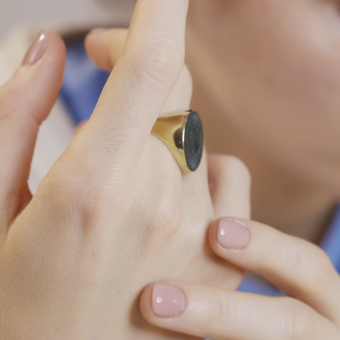 BLOODSTONE SACRED HEART RING