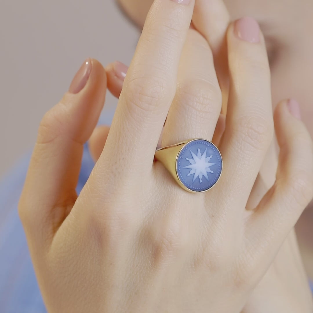 SARDONYX COMPASS RING