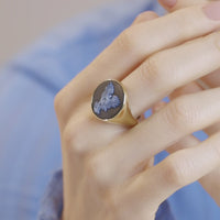 SARDONYX MICHAEL ARCHANGEL RING