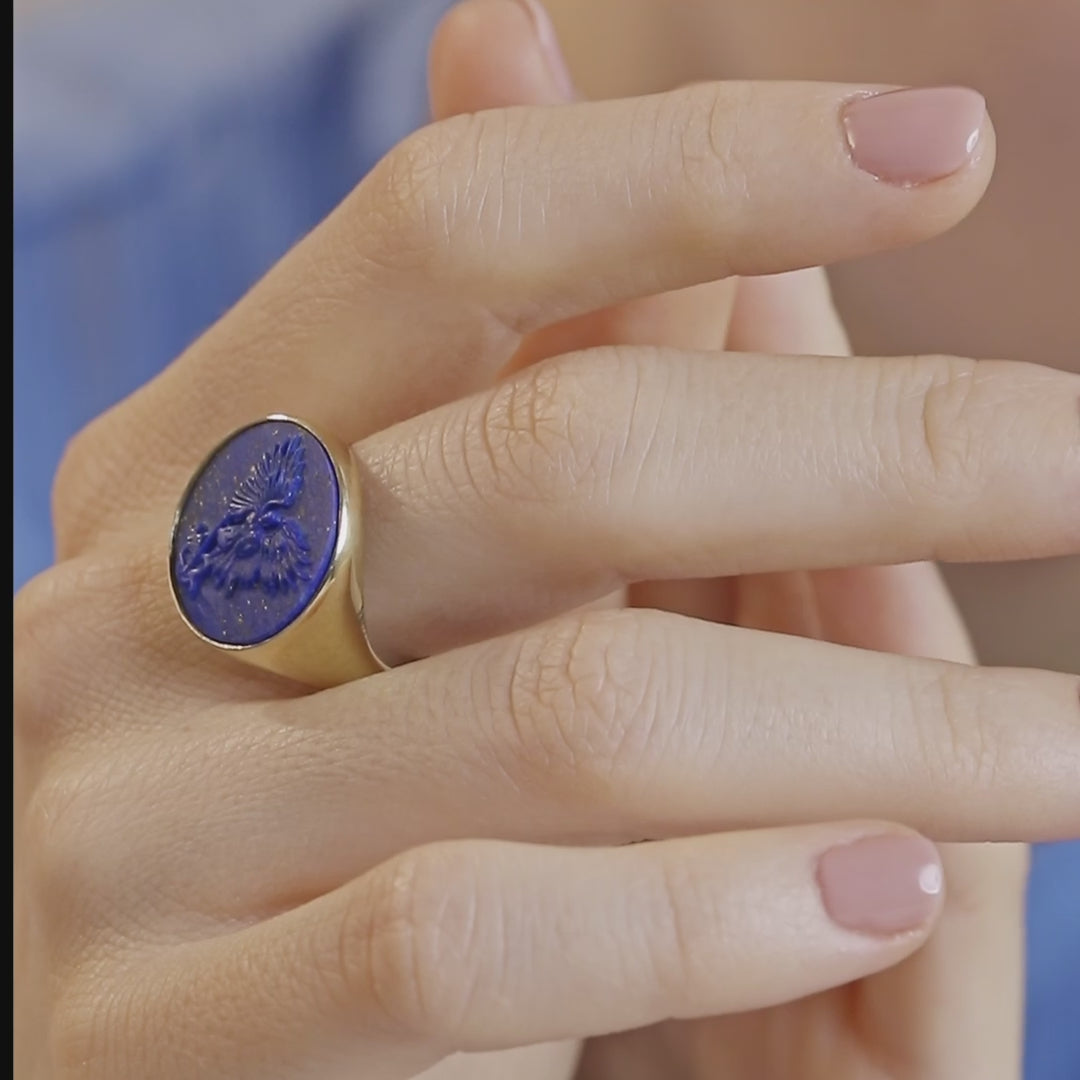 LAPIS LAZULI MICHAEL ARCHANGEL RING