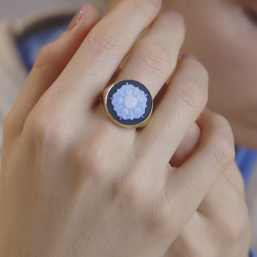 SARDONYX LUTHER ROSE RING