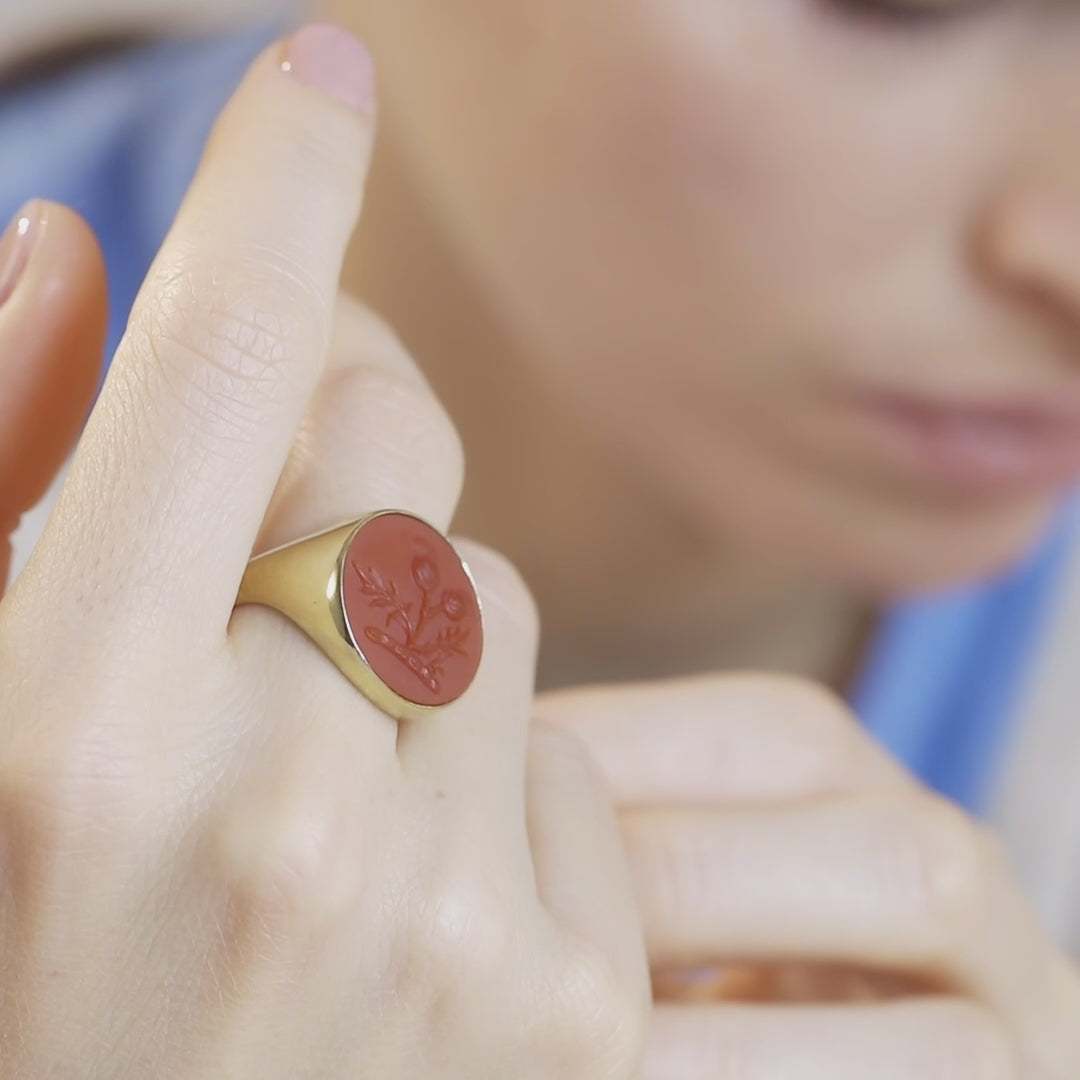 CARNELIAN THISTLE RING