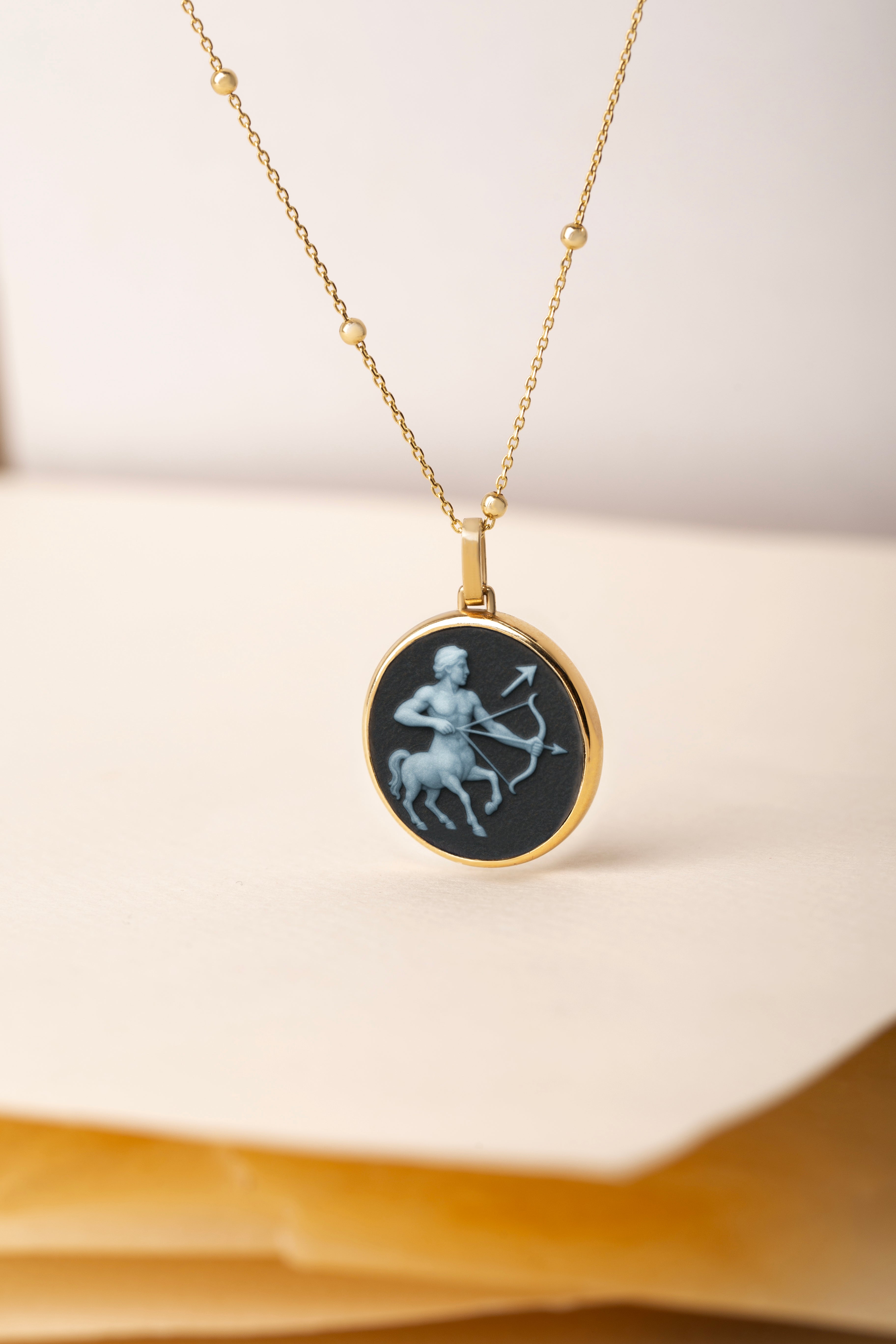 SARDONYX SAGITTARIUS NECKLACE