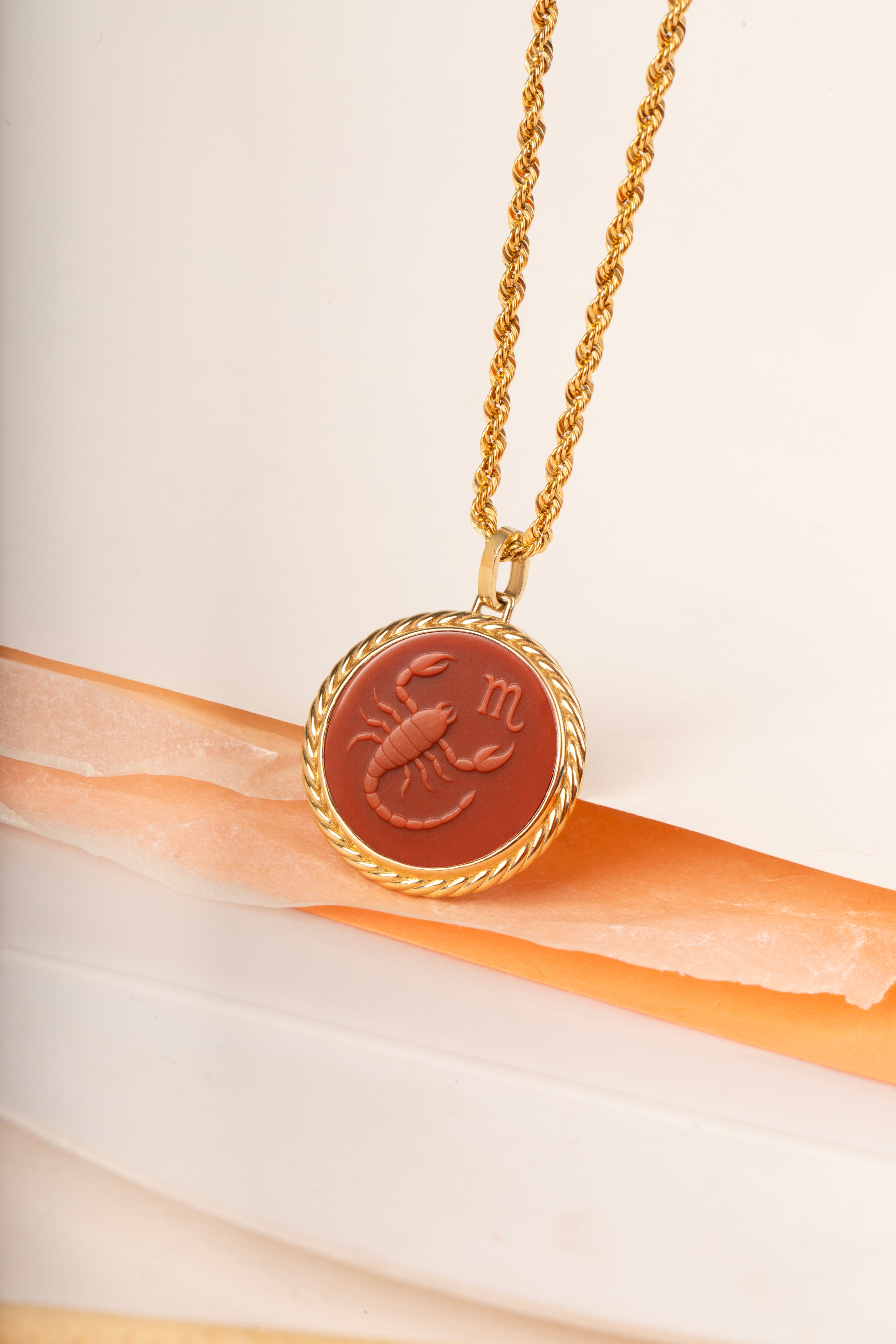 CARNELIAN SCORPIO NECKLACE