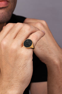 ONYX TAURUS RING