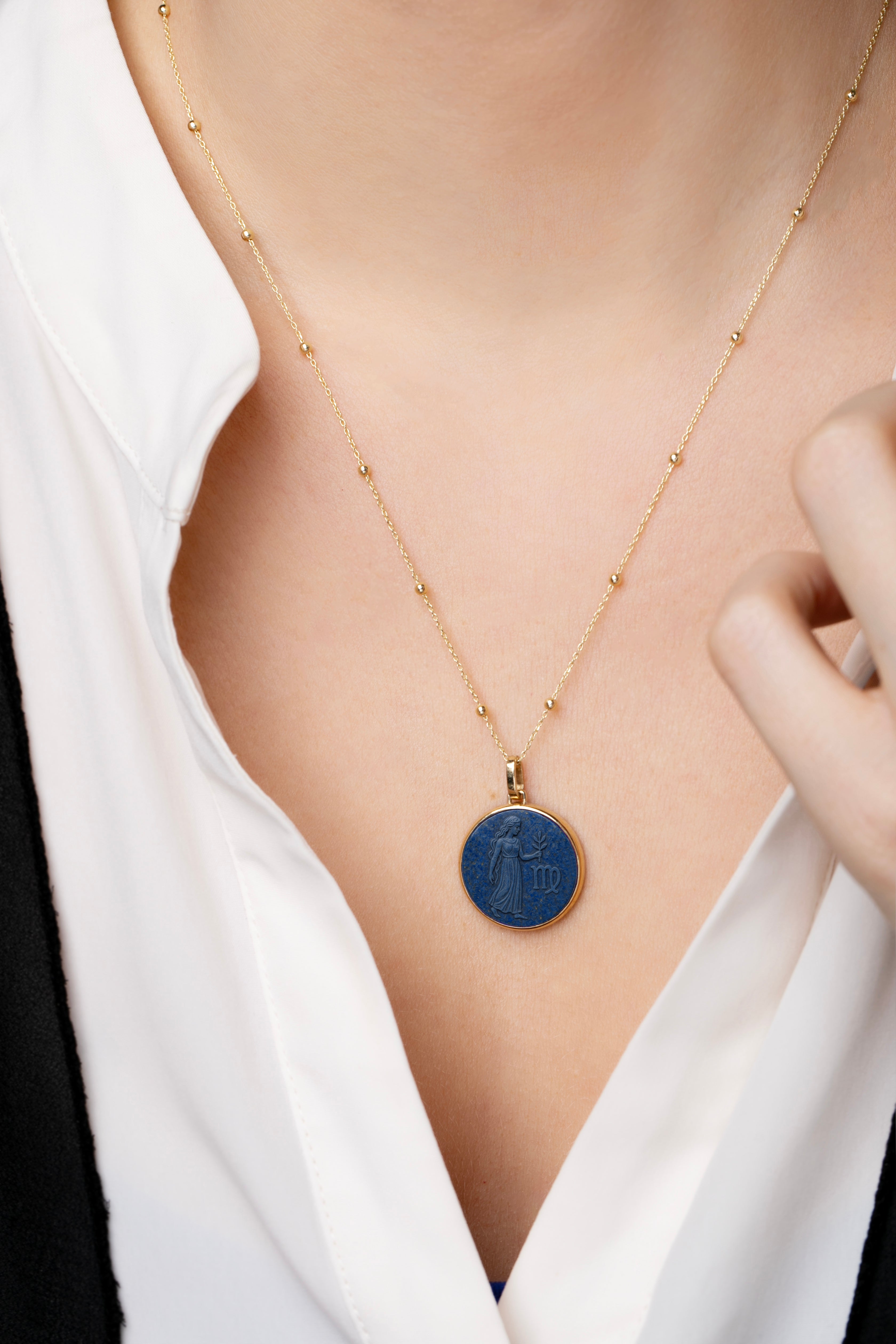 LAPIS LAZULI VIRGO NECKLACE